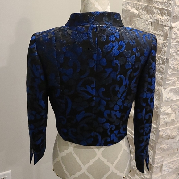 Tory Burton silk & wool vibrant blue and black suit - Picture 6 of 13